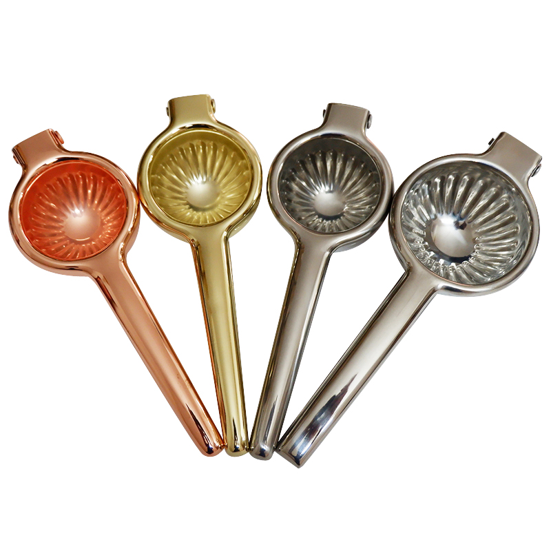 Kitchen Gadgets Gold - Manuelle Zitronenpresse aus Edelstahl, Zitruspresse, Saftpresse,