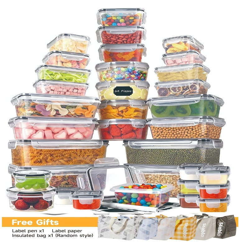 Kitchen Gadgets Organizer - 48-teiliges BPA-freies Lebensmittel-Aufbewahrungsset – 24 luftdichte