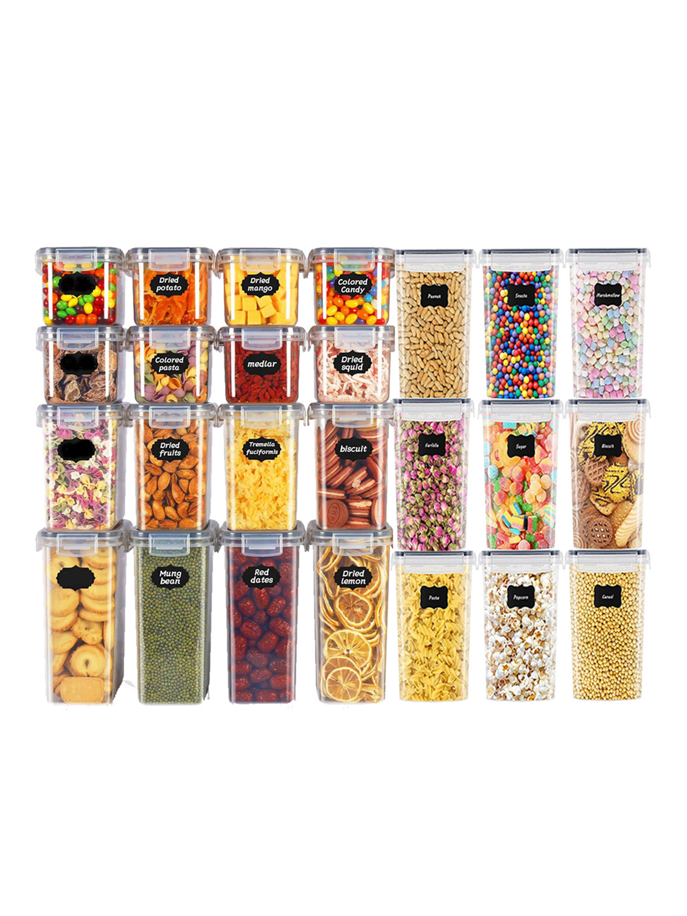 Kitchen Gadgets Organizer - 48 Stück, Versiegelte Lebensmittelbehälter mit Deckeln,