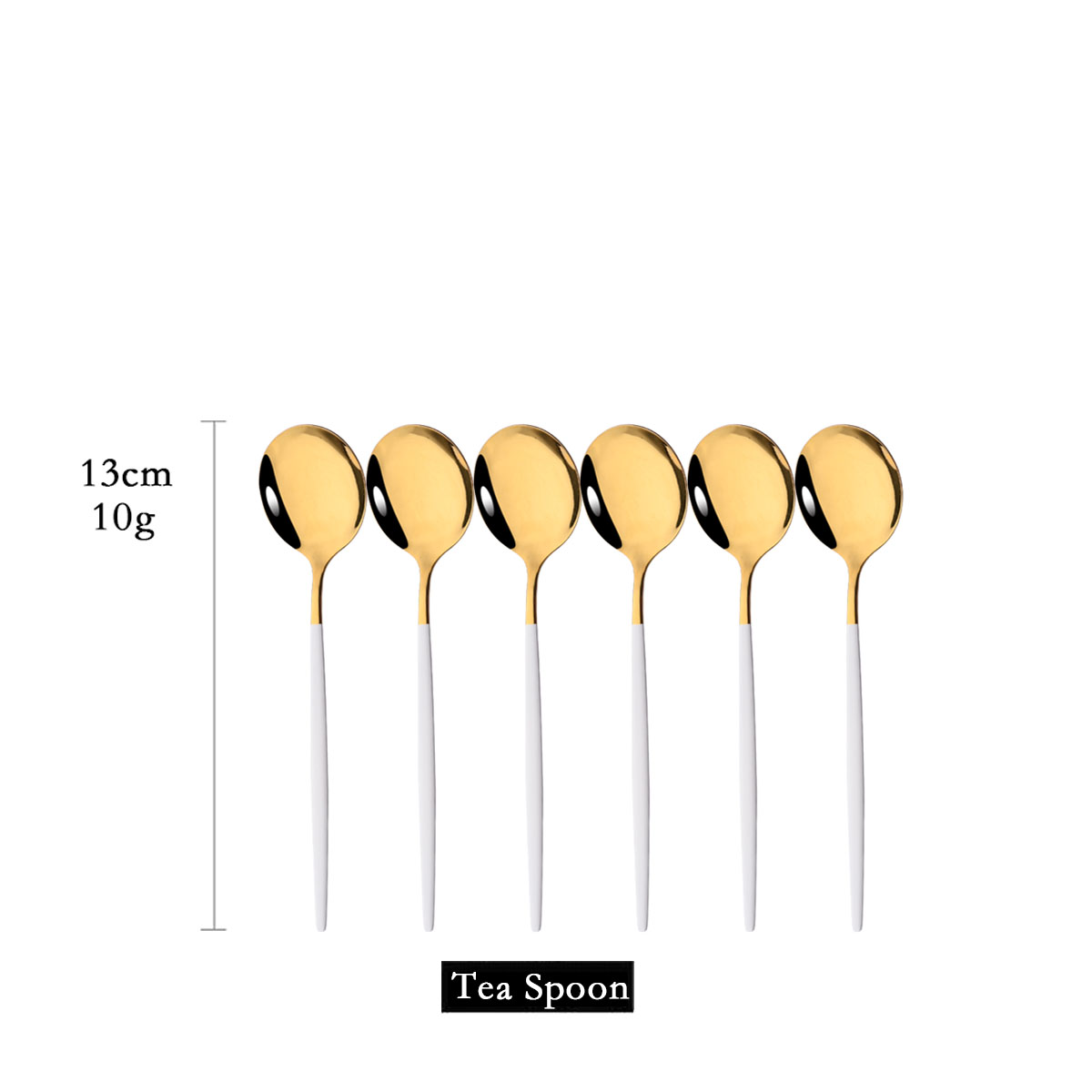 6Pcs Spiegel Weiß Gold Tee Löf – Kitchen Gadgets Gold Bewertung und Preis