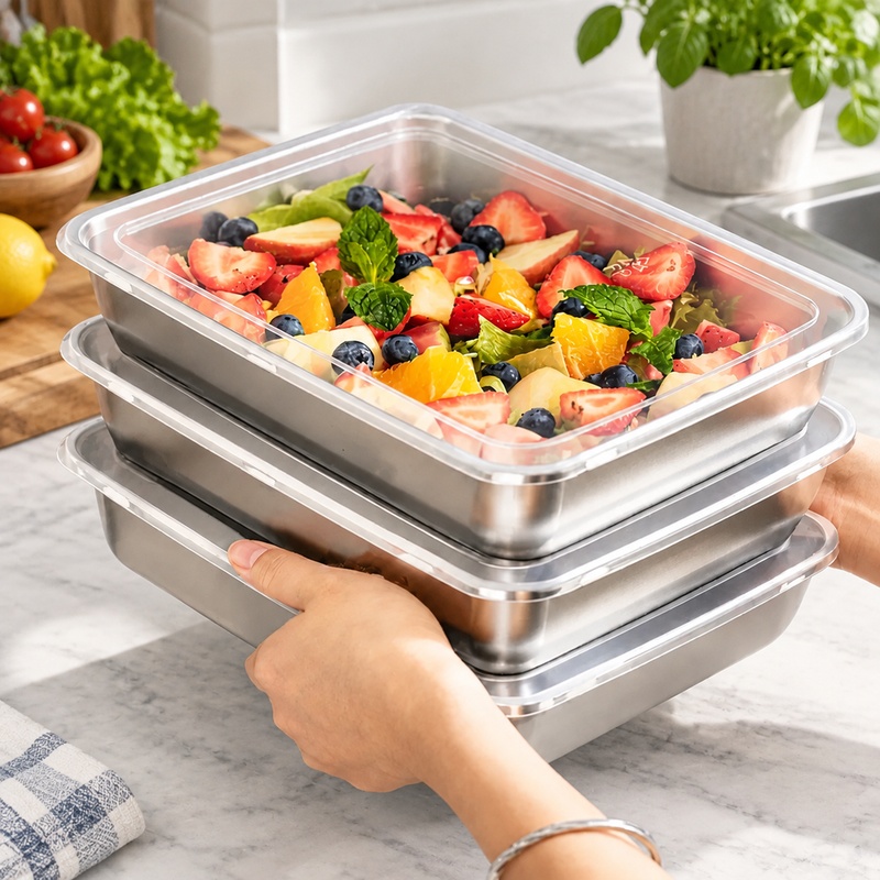 3-teilige Edelstahl-Lebensmitt – Kitchen Gadgets Organizer Bewertung und Preis